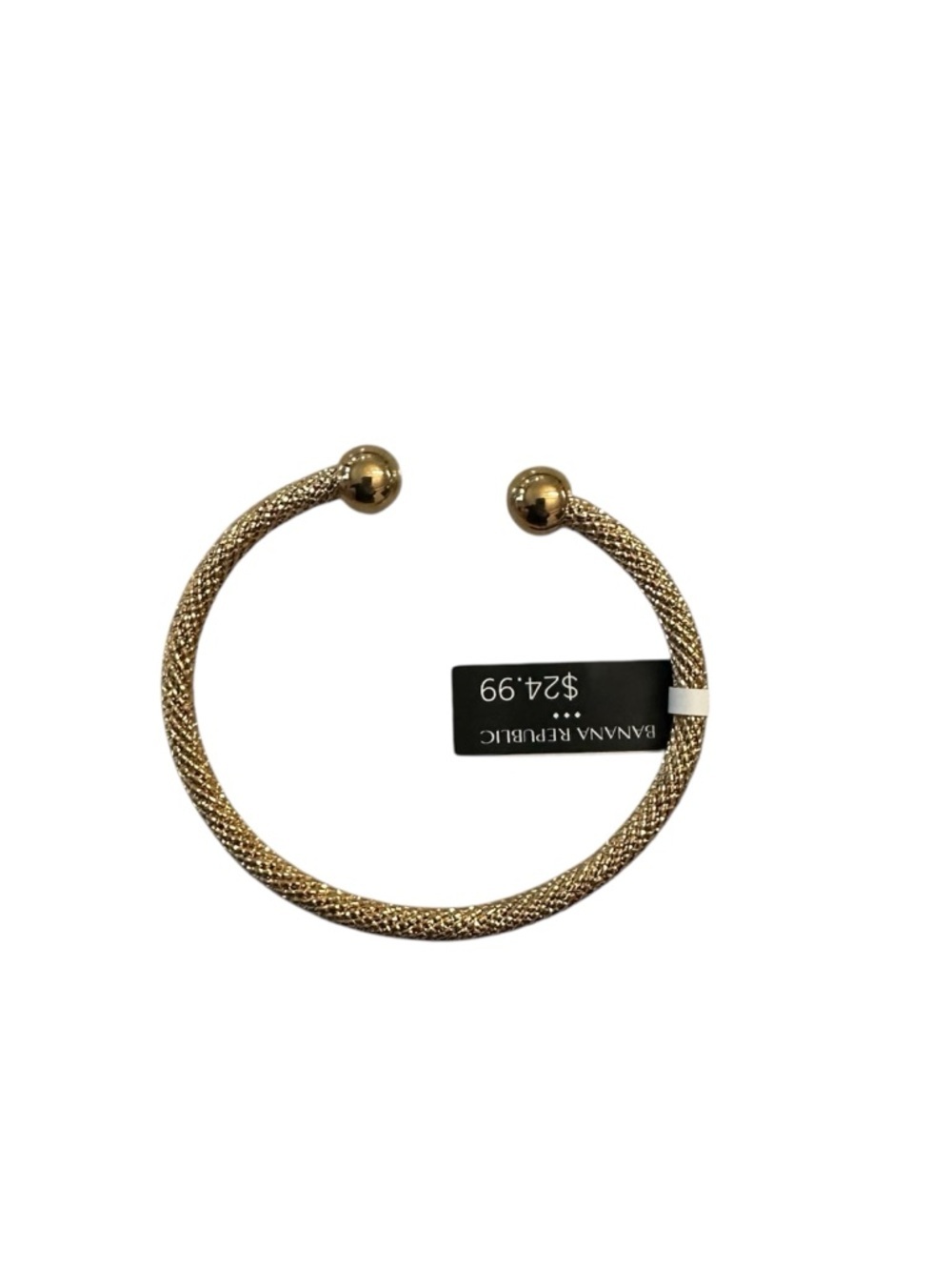 Banana Republic Gold Textured Cuff Bangle Bracelet One Size NWT